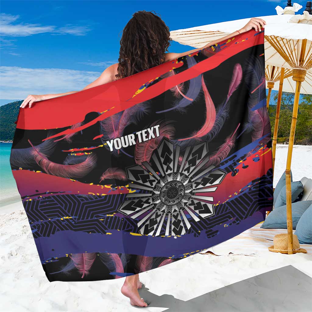 Philippines Sun Tattoo Sarong Feathers Filipinas Grunge Style Black