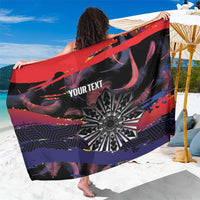 Philippines Sun Tattoo Sarong Feathers Filipinas Grunge Style Black
