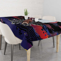 Philippines Sun Tattoo Tablecloth Feathers Filipinas Grunge Style Black
