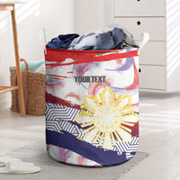 Philippines Sun Tattoo Laundry Basket Feathers Filipinas Grunge Style White