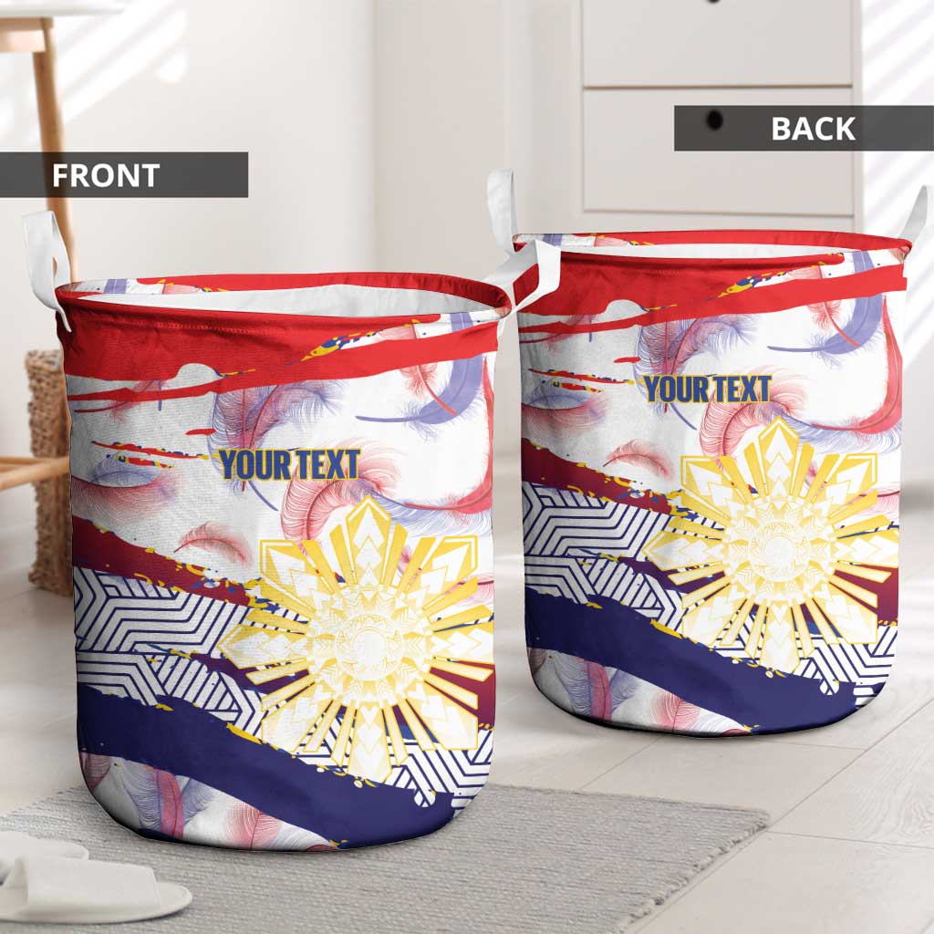 Philippines Sun Tattoo Laundry Basket Feathers Filipinas Grunge Style White