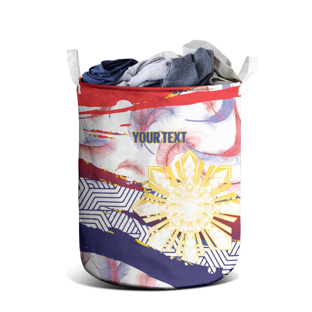 Philippines Sun Tattoo Laundry Basket Feathers Filipinas Grunge Style White
