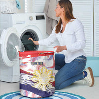 Philippines Sun Tattoo Laundry Basket Feathers Filipinas Grunge Style White