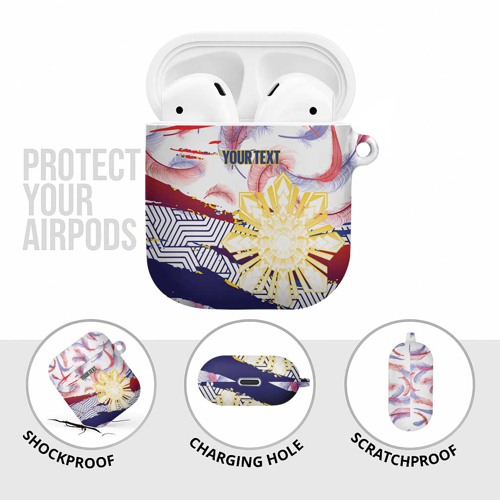Philippines Sun Tattoo AirPods Case Feathers Filipinas Grunge Style White