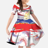 Philippines Sun Tattoo Family Matching Off Shoulder Maxi Dress and Hawaiian Shirt Feathers Filipinas Grunge Style White