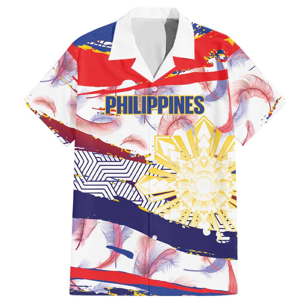 Philippines Sun Tattoo Family Matching Summer Maxi Dress and Hawaiian Shirt Feathers Filipinas Grunge Style White
