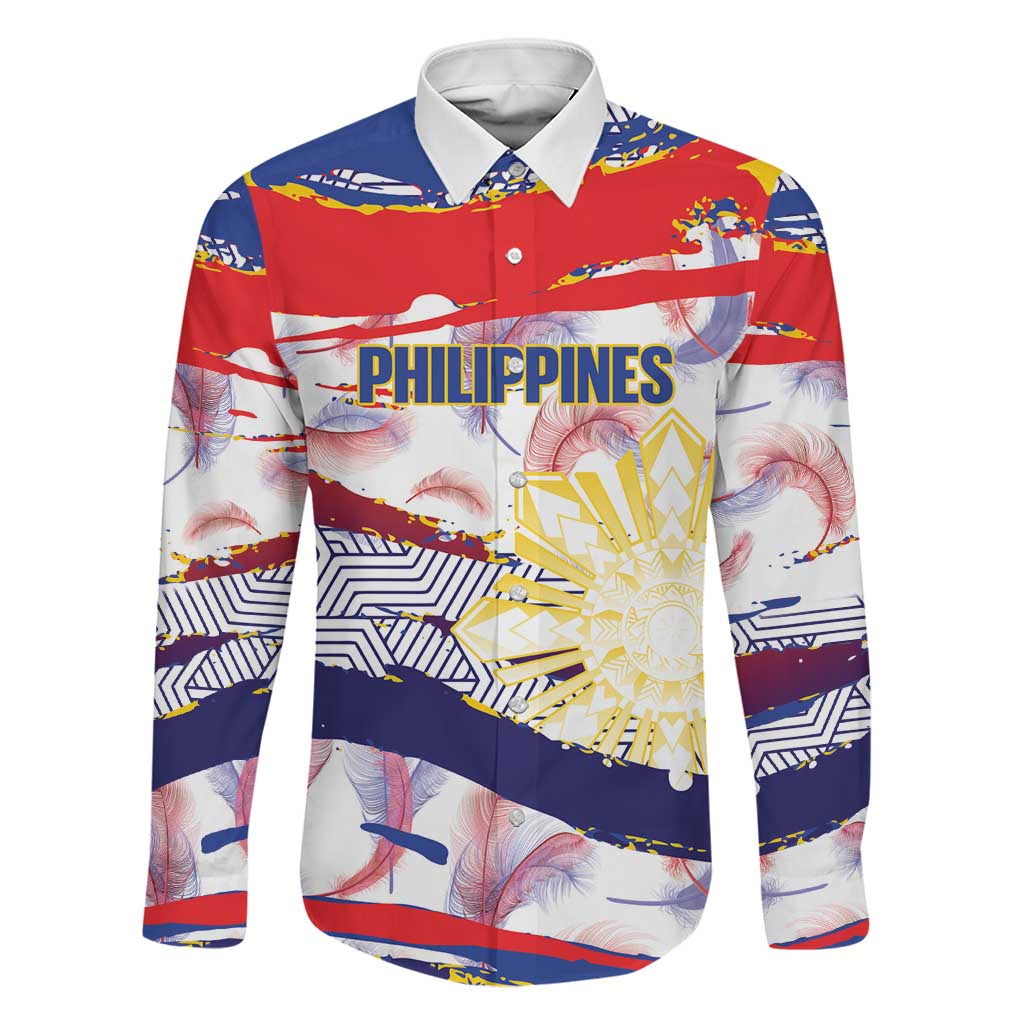 Philippines Sun Tattoo Family Matching Summer Maxi Dress and Hawaiian Shirt Feathers Filipinas Grunge Style White