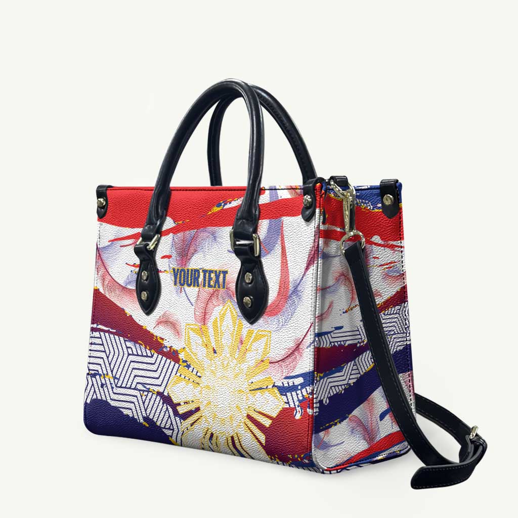 Philippines Sun Tattoo Leather Bag Feathers Filipinas Grunge Style White