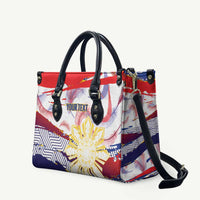 Philippines Sun Tattoo Leather Bag Feathers Filipinas Grunge Style White