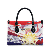 Philippines Sun Tattoo Leather Bag Feathers Filipinas Grunge Style White