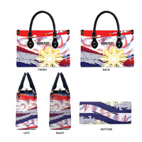 Philippines Sun Tattoo Leather Bag Feathers Filipinas Grunge Style White