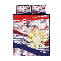 Philippines Sun Tattoo Quilt Bed Set Feathers Filipinas Grunge Style White LT14 - Polynesian Pride