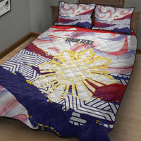 Philippines Sun Tattoo Quilt Bed Set Feathers Filipinas Grunge Style White LT14 - Polynesian Pride