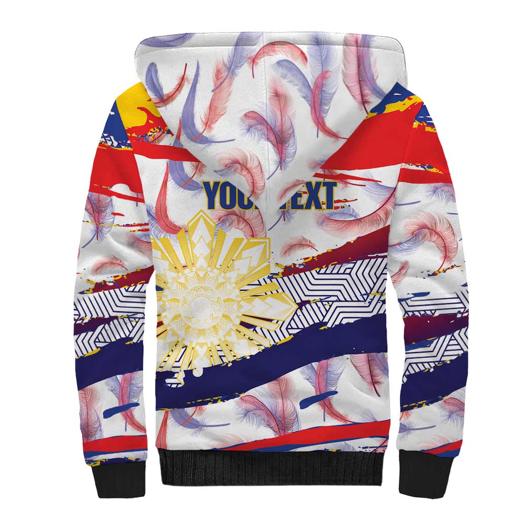 Philippines Sun Tattoo Sherpa Hoodie Feathers Filipinas Grunge Style White LT14 - Polynesian Pride