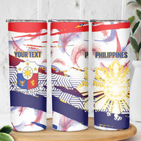 Philippines Sun Tattoo Skinny Tumbler Feathers Filipinas Grunge Style White
