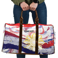 Philippines Sun Tattoo Travel Bag Feathers Filipinas Grunge Style White LT14 White - Polynesian Pride
