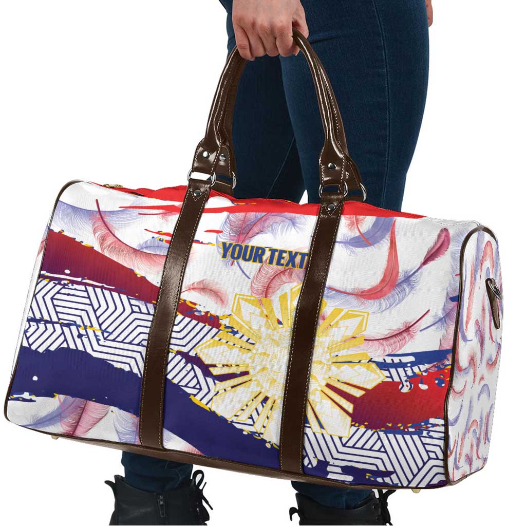 Philippines Sun Tattoo Travel Bag Feathers Filipinas Grunge Style White LT14 - Polynesian Pride