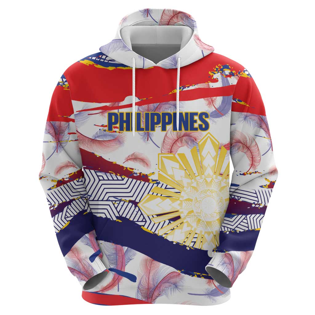 Philippines Sun Tattoo Zip Hoodie Feathers Filipinas Grunge Style White