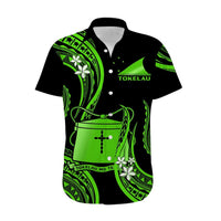 Tokelau Hawaiian Shirt Tokelauan Tatau With Badge Green LT14 - Polynesian Pride