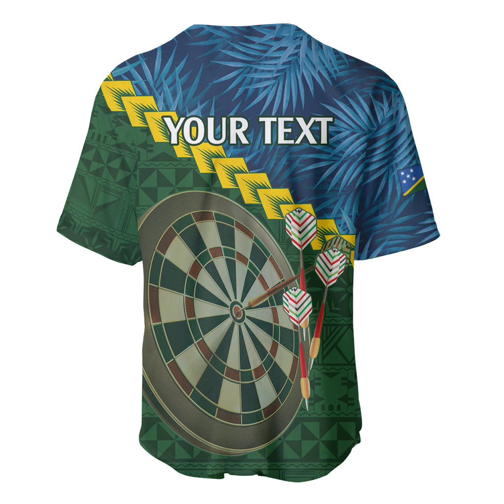 Personalised Solomon Islands Darts Baseball Jersey Tropical Leaves Melanesian Pattern