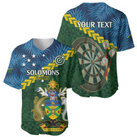 Personalised Solomon Islands Darts Baseball Jersey Tropical Leaves Melanesian Pattern