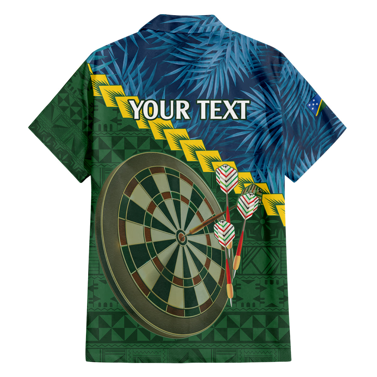 Personalised Solomon Islands Darts Family Matching Off Shoulder Short Dress and Hawaiian Shirt Tropical Leaves Melanesian Pattern LT14 - Polynesian Pride