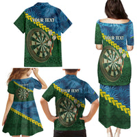 Personalised Solomon Islands Darts Family Matching Puletasi and Hawaiian Shirt Tropical Leaves Melanesian Pattern LT14 - Polynesian Pride