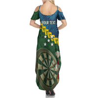 Personalised Solomon Islands Darts Family Matching Summer Maxi Dress and Hawaiian Shirt Tropical Leaves Melanesian Pattern LT14 - Polynesian Pride