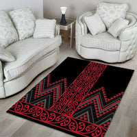 Red Aotearoa Mangopare Kowhaiwhai and Niho Taniwha Area Rug Maori New Zealand LT14 - Polynesian Pride