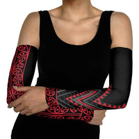 Red Aotearoa Mangopare Kowhaiwhai Niho Taniwha Arm Sleeves Maori New Zealand LT14 - Polynesian Pride