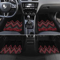 Red Aotearoa Mangopare Kowhaiwhai and Niho Taniwha Car Mats Maori New Zealand LT14 Set 4pcs Red - Polynesian Pride
