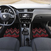 Red Aotearoa Mangopare Kowhaiwhai and Niho Taniwha Car Mats Maori New Zealand LT14 Set 2pcs - Front Red - Polynesian Pride