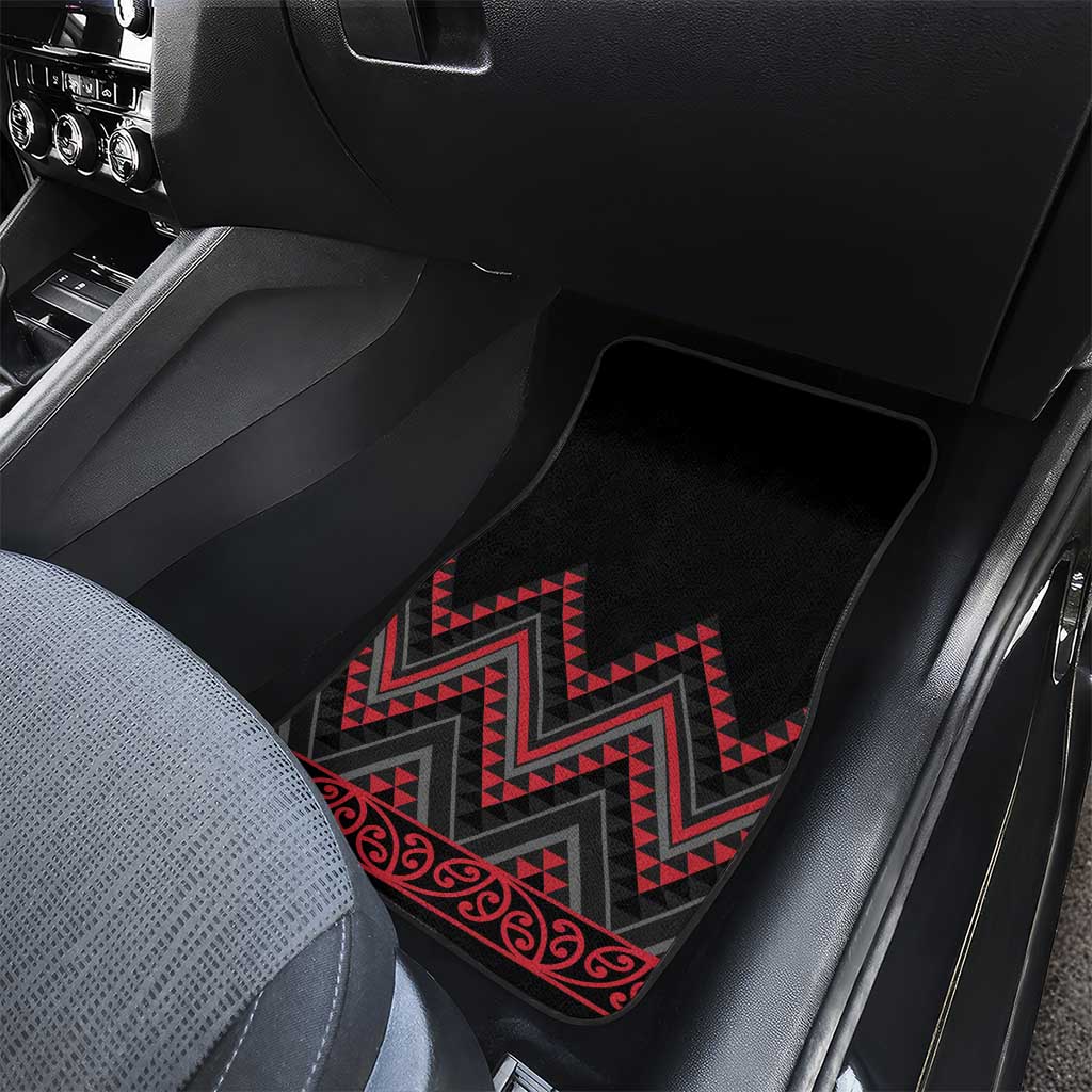 Red Aotearoa Mangopare Kowhaiwhai and Niho Taniwha Car Mats Maori New Zealand LT14 - Polynesian Pride