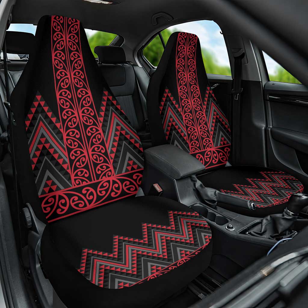 Red Aotearoa Mangopare Kowhaiwhai and Niho Taniwha Car Seat Cover Maori New Zealand