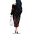 Red Aotearoa Mangopare Kowhaiwhai and Niho Taniwha Family Matching Off The Shoulder Long Sleeve Dress and Hawaiian Shirt Maori New Zealand