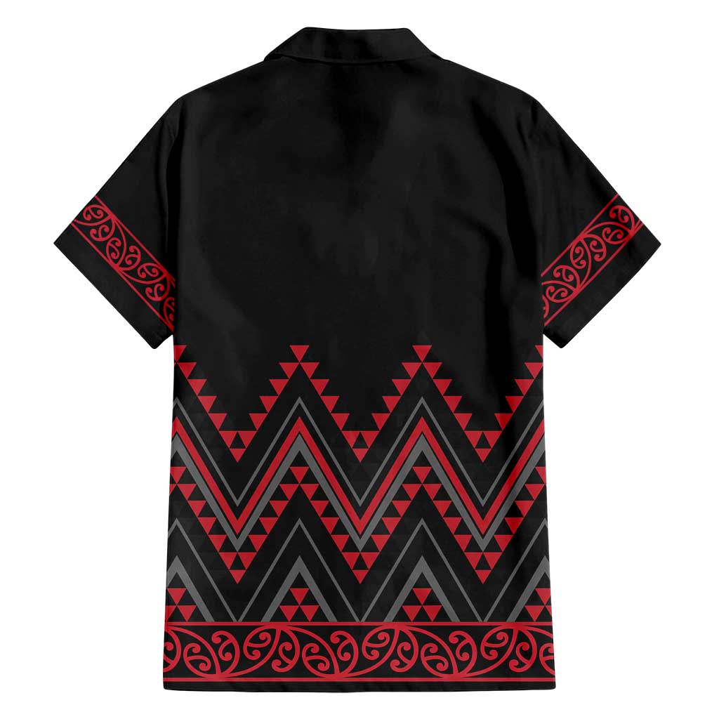 Red Aotearoa Mangopare Kowhaiwhai and Niho Taniwha Family Matching Tank Maxi Dress and Hawaiian Shirt Maori New Zealand LT14 - Polynesian Pride