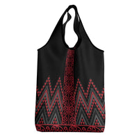 Red Aotearoa Mangopare Kowhaiwhai and Niho Taniwha Grocery Bag Maori New Zealand LT14 - Polynesian Pride