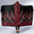 Red Aotearoa Mangopare Kowhaiwhai and Niho Taniwha Hooded Blanket Maori New Zealand