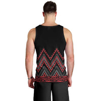Red Aotearoa Mangopare Kowhaiwhai and Niho Taniwha Men Tank Top Maori New Zealand
