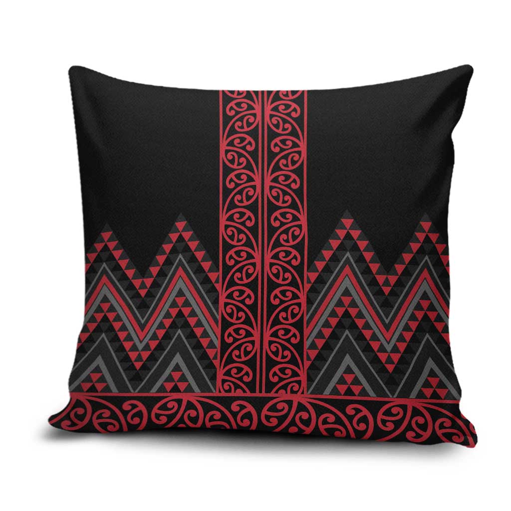 Red Aotearoa Mangopare Kowhaiwhai Niho Taniwha Pillow Cover Maori New Zealand LT14 Red - Polynesian Pride
