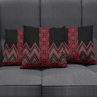 Red Aotearoa Mangopare Kowhaiwhai Niho Taniwha Pillow Cover Maori New Zealand LT14 - Polynesian Pride