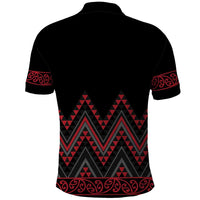 Red Aotearoa Mangopare Kowhaiwhai and Niho Taniwha Polo Shirt Maori New Zealand