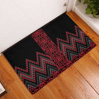 Red Aotearoa Mangopare Kowhaiwhai and Niho Taniwha Rubber Doormat Maori New Zealand LT14 - Polynesian Pride