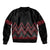 Red Aotearoa Mangopare Kowhaiwhai and Niho Taniwha Sleeve Zip Bomber Jacket Maori New Zealand
