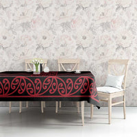 Red Aotearoa Mangopare Kowhaiwhai and Niho Taniwha Tablecloth Maori New Zealand LT14 - Polynesian Pride