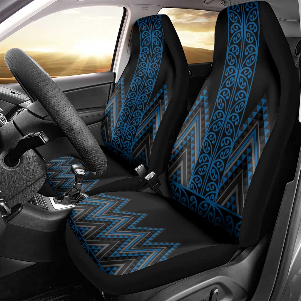 Blue Aotearoa Mangopare Kowhaiwhai and Niho Taniwha Car Seat Cover Maori New Zealand