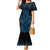 Blue Aotearoa Mangopare Kowhaiwhai and Niho Taniwha Family Matching Mermaid Dress and Hawaiian Shirt Maori New Zealand