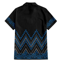 Blue Aotearoa Mangopare Kowhaiwhai and Niho Taniwha Family Matching Puletasi and Hawaiian Shirt Maori New Zealand LT14 - Polynesian Pride
