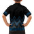 Blue Aotearoa Mangopare Kowhaiwhai and Niho Taniwha Family Matching Short Sleeve Bodycon Dress and Hawaiian Shirt Maori New Zealand