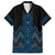 Blue Aotearoa Mangopare Kowhaiwhai and Niho Taniwha Family Matching Short Sleeve Bodycon Dress and Hawaiian Shirt Maori New Zealand